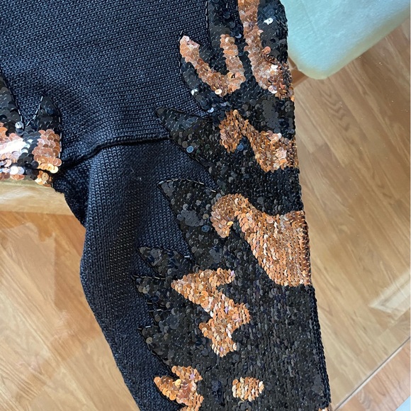 Nannell Vintage Sweater gorgeous gold and black sequins - Picture 3 of 12